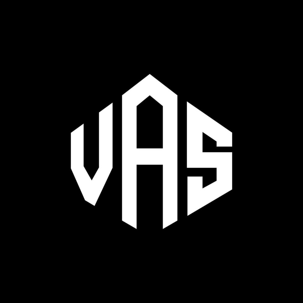 VAS letter logo design with polygon shape. VAS polygon and cube shape logo design. VAS hexagon vector logo template white and black colors. VAS monogram, business and real estate logo.
