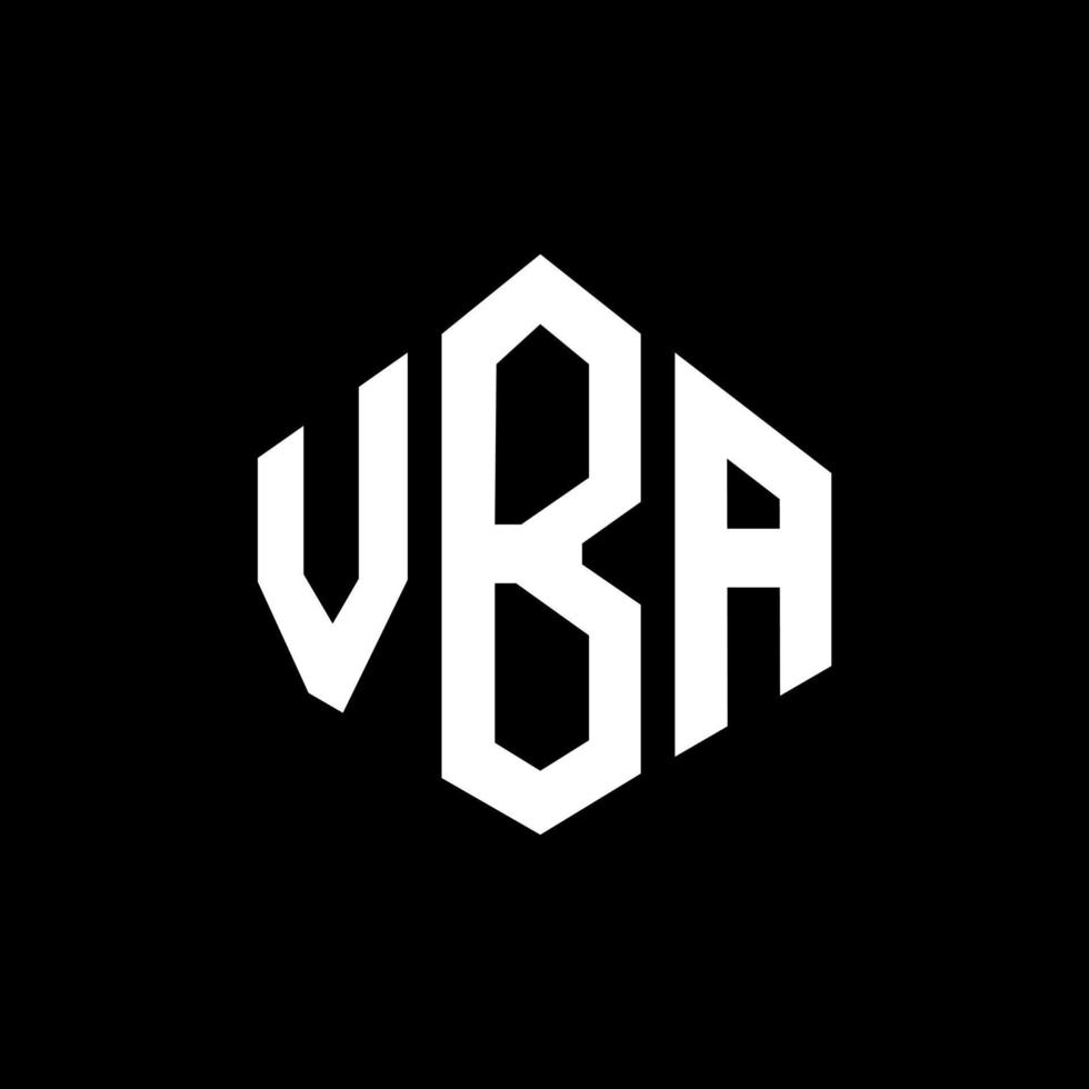 diseño de logotipo de letra vba con forma de polígono. diseño de logotipo de forma de cubo y polígono vba. plantilla de logotipo vectorial hexagonal vba colores blanco y negro. monograma vba, logotipo empresarial y inmobiliario. vector