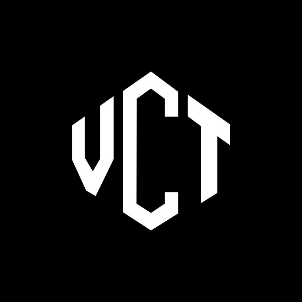 VCT letter logo design with polygon shape. VCT polygon and cube shape logo design. VCT hexagon vector logo template white and black colors. VCT monogram, business and real estate logo.