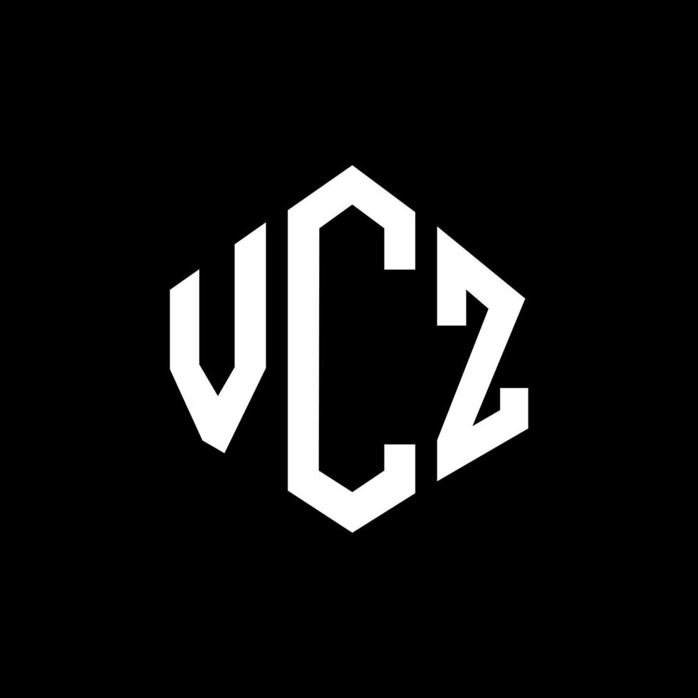 diseño de logotipo de letra vcz con forma de polígono. diseño de logotipo de forma de cubo y polígono vcz. vcz hexágono vector logo plantilla colores blanco y negro. monograma vcz, logotipo comercial y inmobiliario.