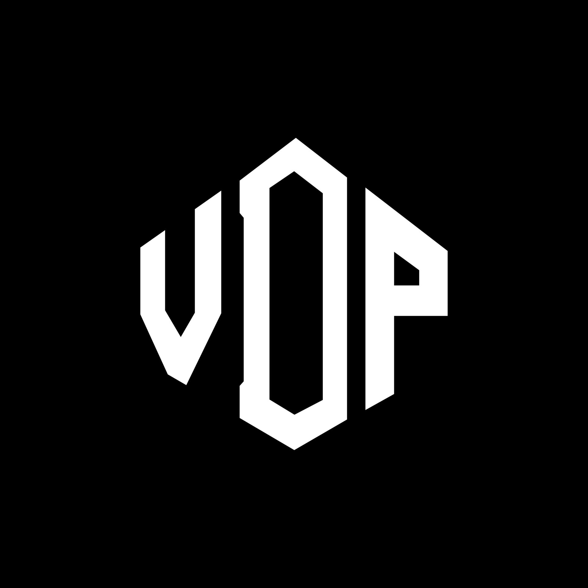 VDP letter logo design with polygon shape. VDP polygon and cube shape