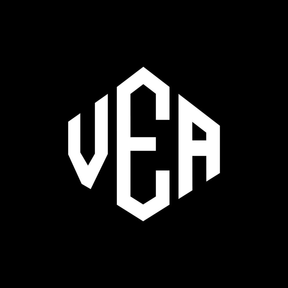 VEA letter logo design with polygon shape. VEA polygon and cube shape logo design. VEA hexagon vector logo template white and black colors. VEA monogram, business and real estate logo.