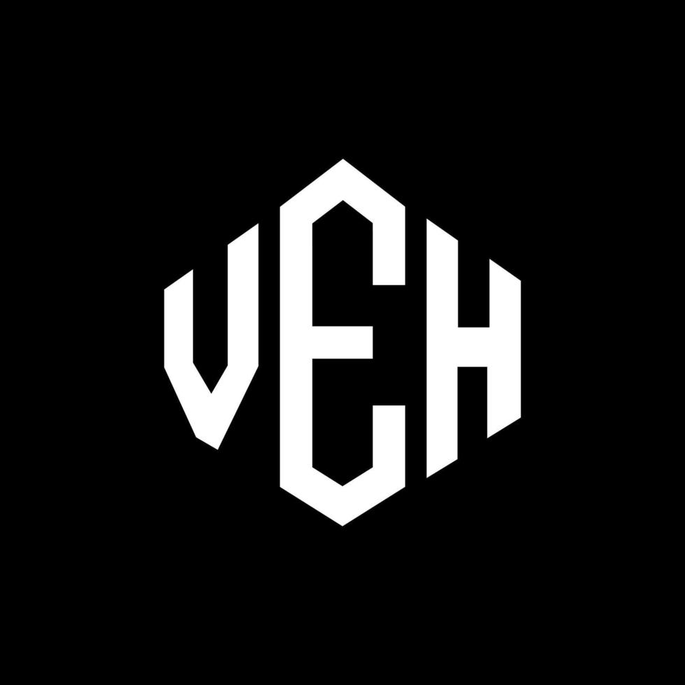 VEH letter logo design with polygon shape. VEH polygon and cube shape logo design. VEH hexagon vector logo template white and black colors. VEH monogram, business and real estate logo.
