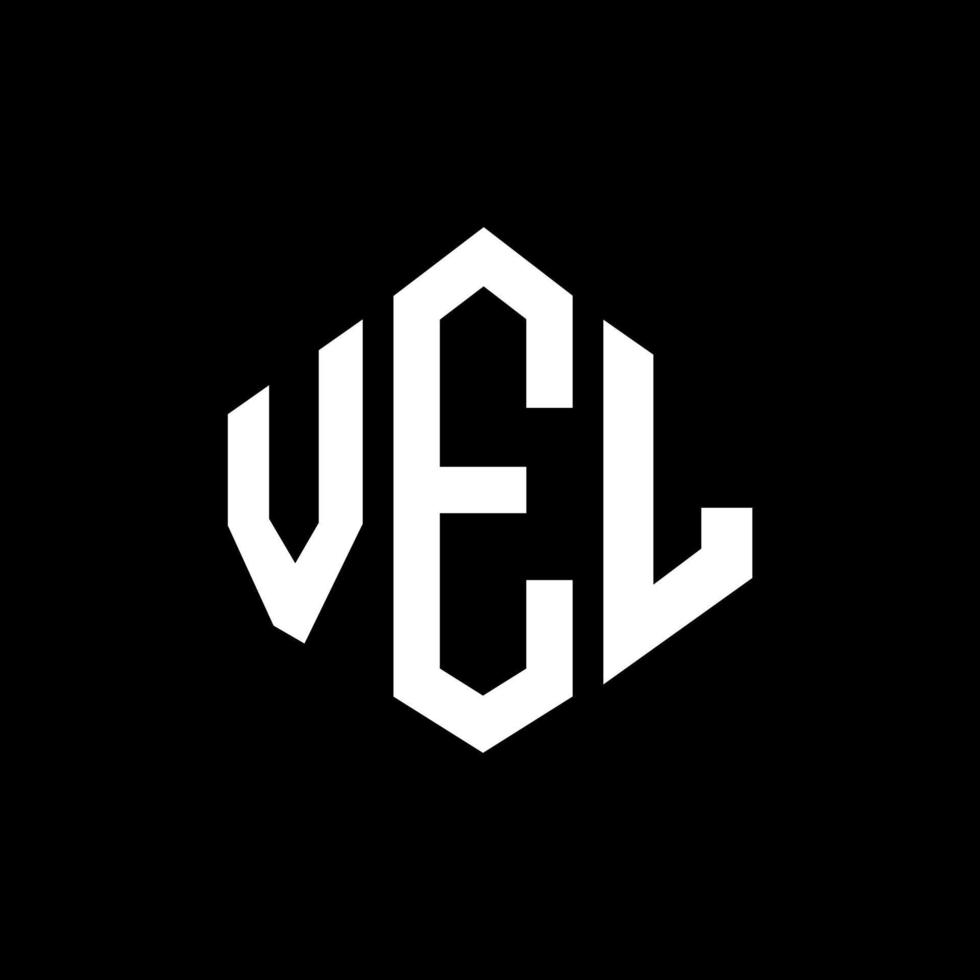 diseño de logotipo de letra vel con forma de polígono. diseño de logotipo de forma de cubo y polígono de vel. vel hexagon vector logo plantilla colores blanco y negro. monograma de vel, logotipo comercial e inmobiliario.