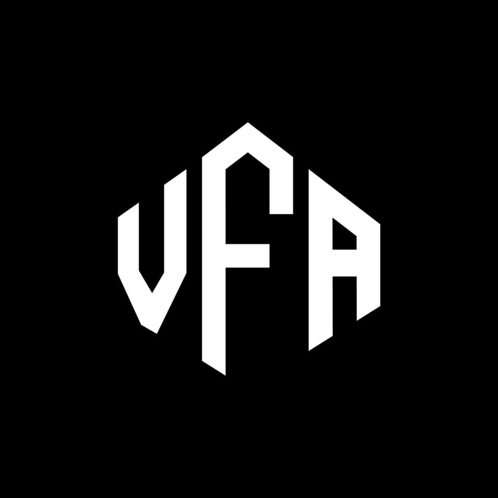 VFA letter logo design with polygon shape. VFA polygon and cube shape logo design. VFA hexagon vector logo template white and black colors. VFA monogram, business and real estate logo.