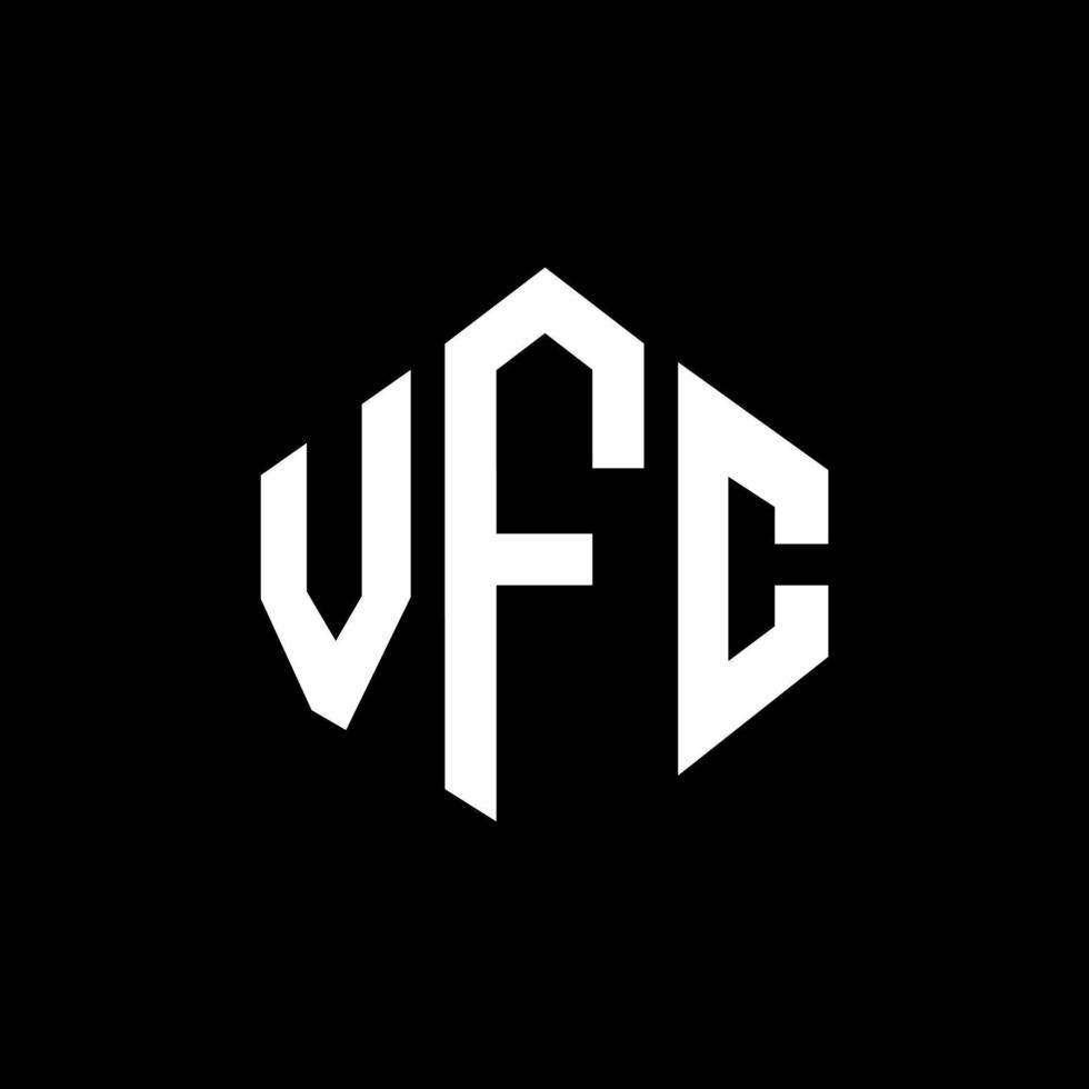 VFC letter logo design with polygon shape. VFC polygon and cube shape logo design. VFC hexagon vector logo template white and black colors. VFC monogram, business and real estate logo.