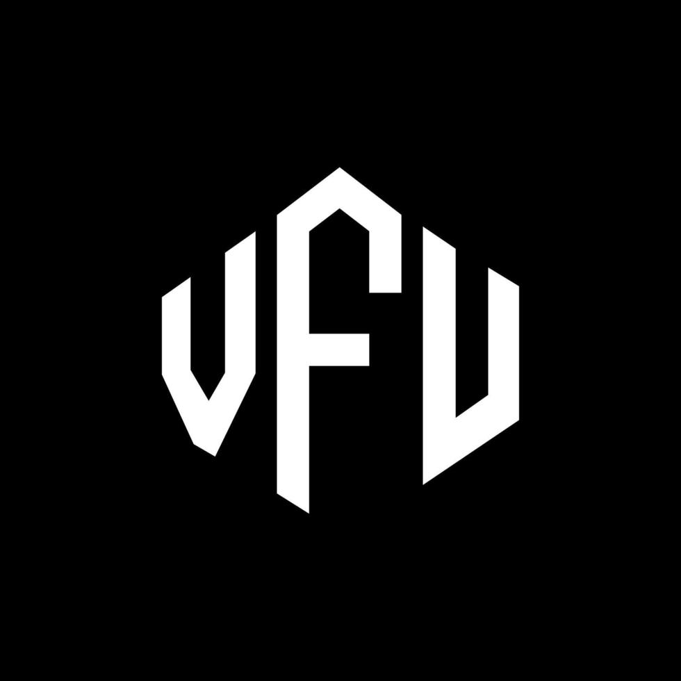VFU letter logo design with polygon shape. VFU polygon and cube shape logo design. VFU hexagon vector logo template white and black colors. VFU monogram, business and real estate logo.