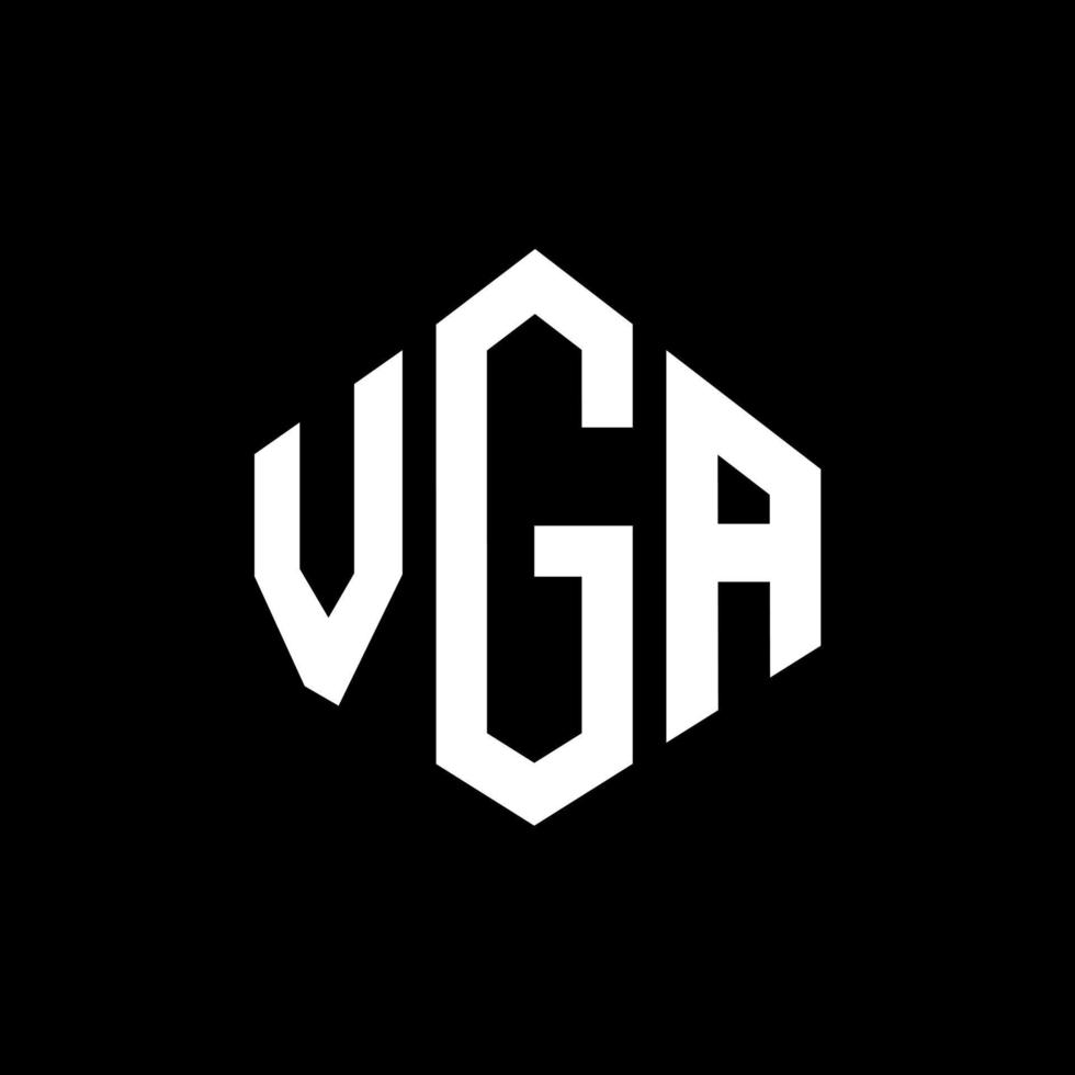 diseño de logotipo de letra vga con forma de polígono. diseño de logotipo en forma de cubo y polígono vga. plantilla de logotipo vectorial hexagonal vga colores blanco y negro. monograma vga, logotipo comercial e inmobiliario. vector