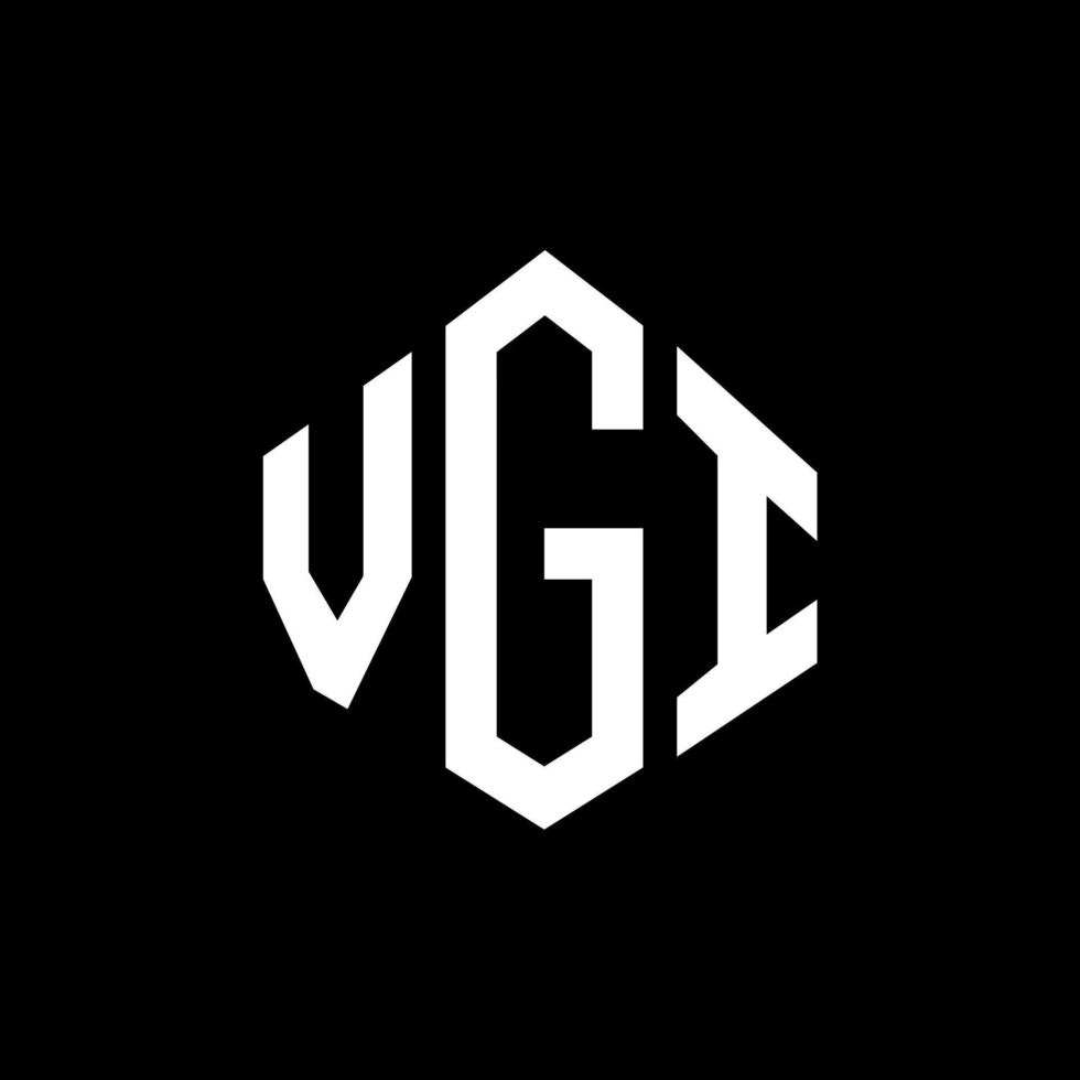 VGI letter logo design with polygon shape. VGI polygon and cube shape logo design. VGI hexagon vector logo template white and black colors. VGI monogram, business and real estate logo.