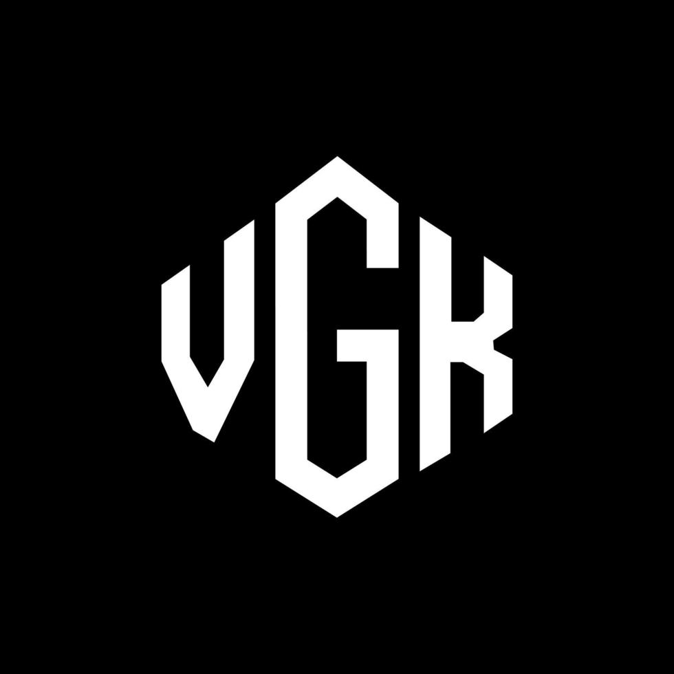 VGK letter logo design with polygon shape. VGK polygon and cube shape logo design. VGK hexagon vector logo template white and black colors. VGK monogram, business and real estate logo.