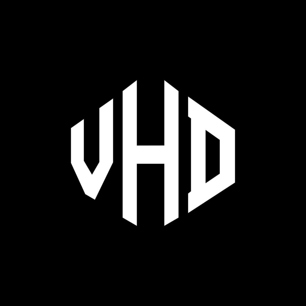 VHD letter logo design with polygon shape. VHD polygon and cube shape logo design. VHD hexagon vector logo template white and black colors. VHD monogram, business and real estate logo.