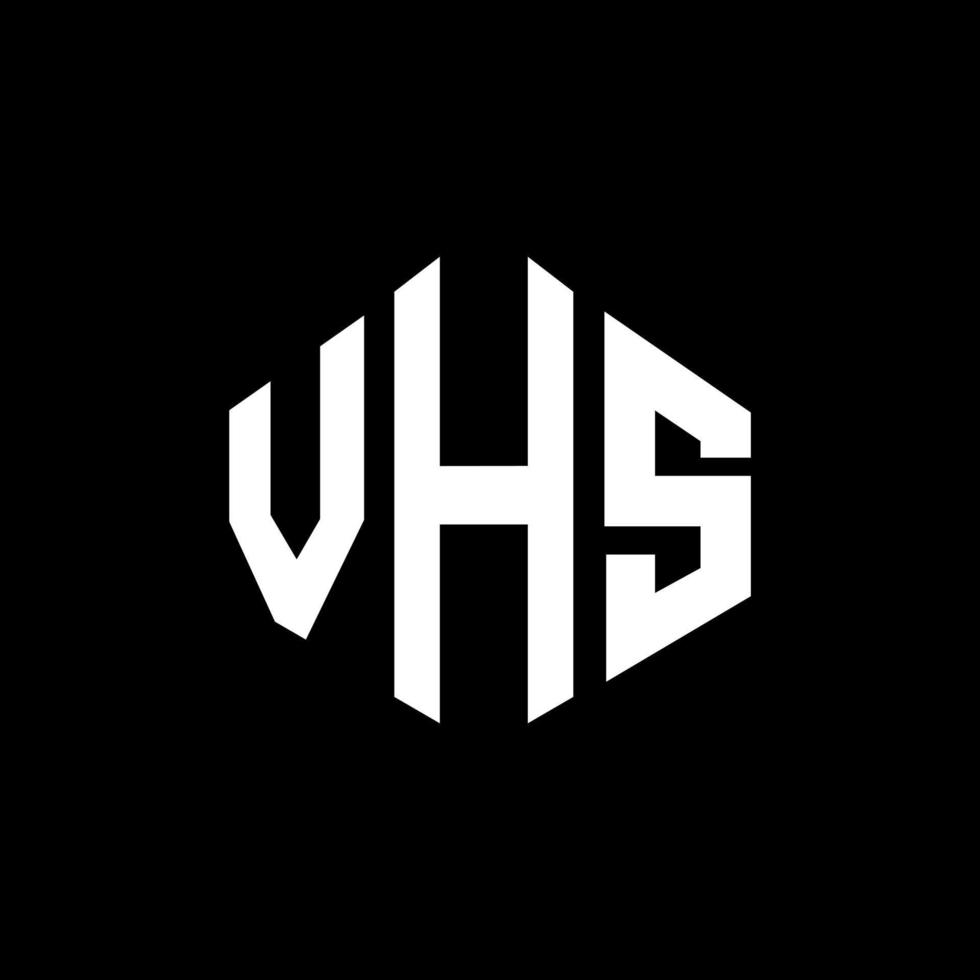 diseño de logotipo de letra vhs con forma de polígono. diseño de logotipo en forma de cubo y polígono vhs. plantilla de logotipo vectorial hexagonal vhs colores blanco y negro. Monograma vhs, logotipo comercial e inmobiliario. vector