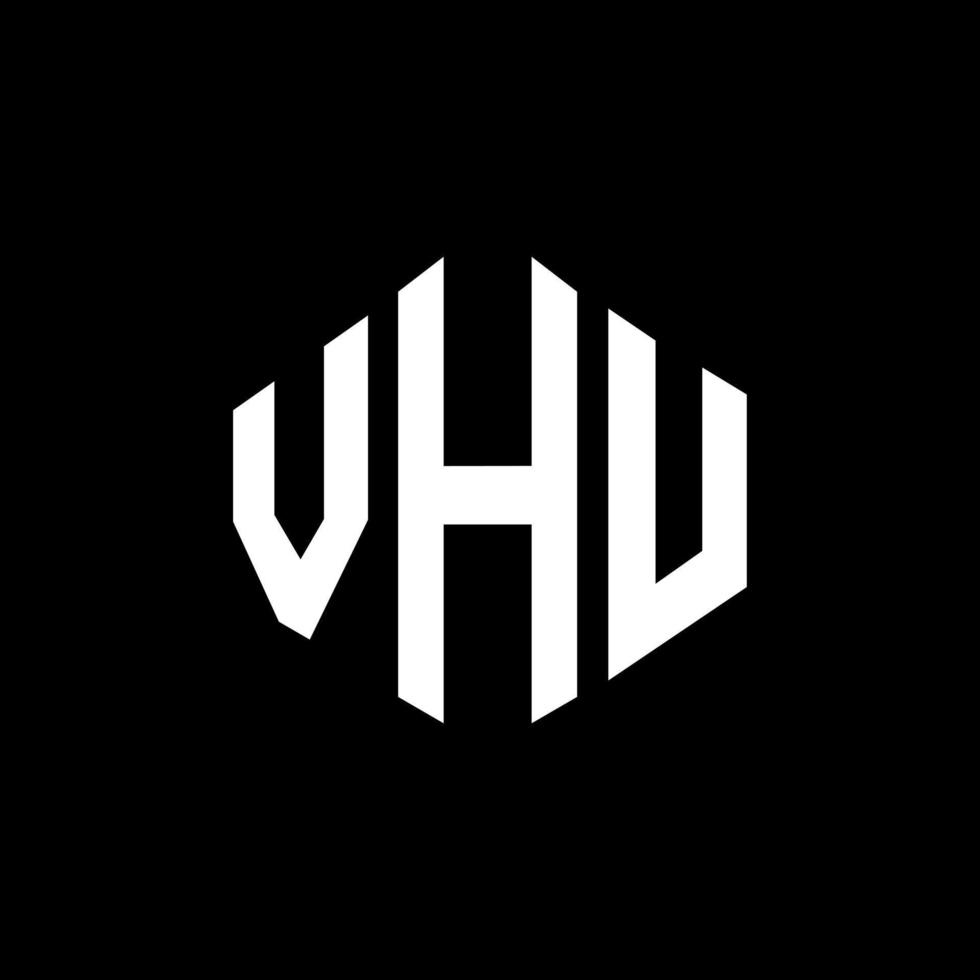VHU letter logo design with polygon shape. VHU polygon and cube shape logo design. VHU hexagon vector logo template white and black colors. VHU monogram, business and real estate logo.