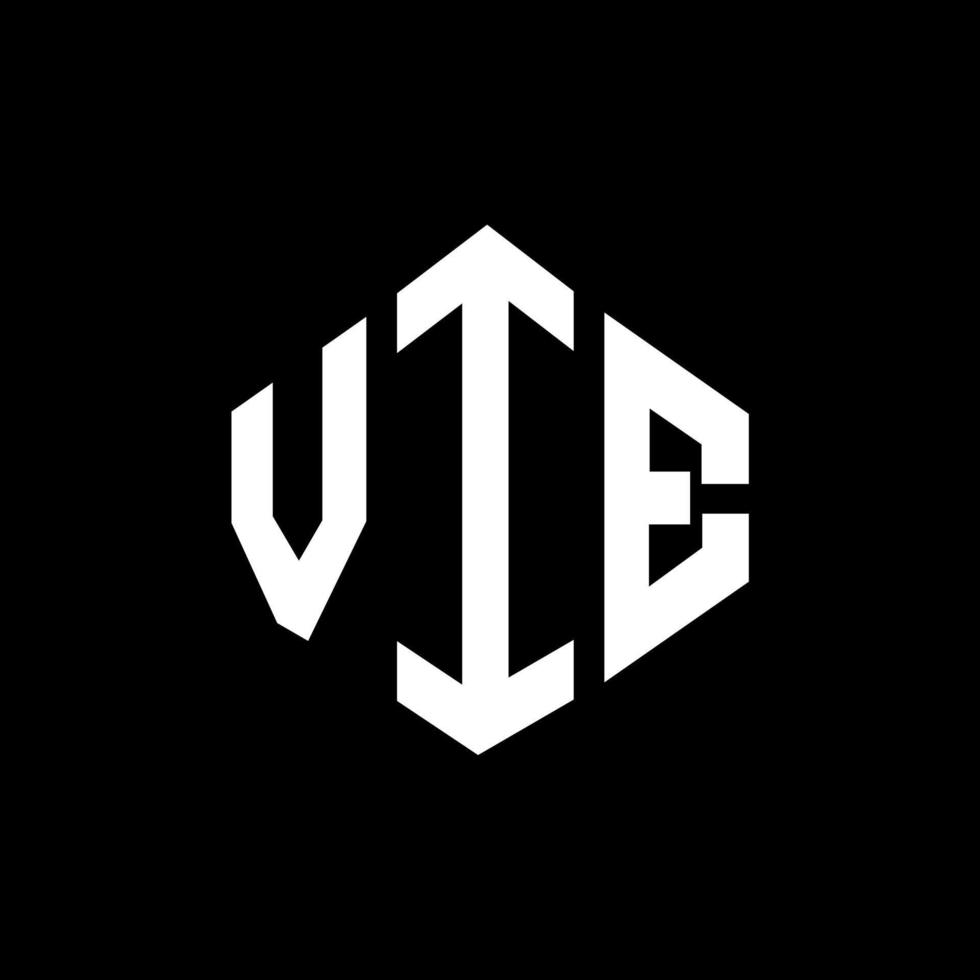 Diseño de logotipo de letra vie con forma de polígono. diseño de logotipo en forma de polígono y cubo. Vie hexágono vector logo plantilla colores blanco y negro. vie monogram, logotipo empresarial e inmobiliario.