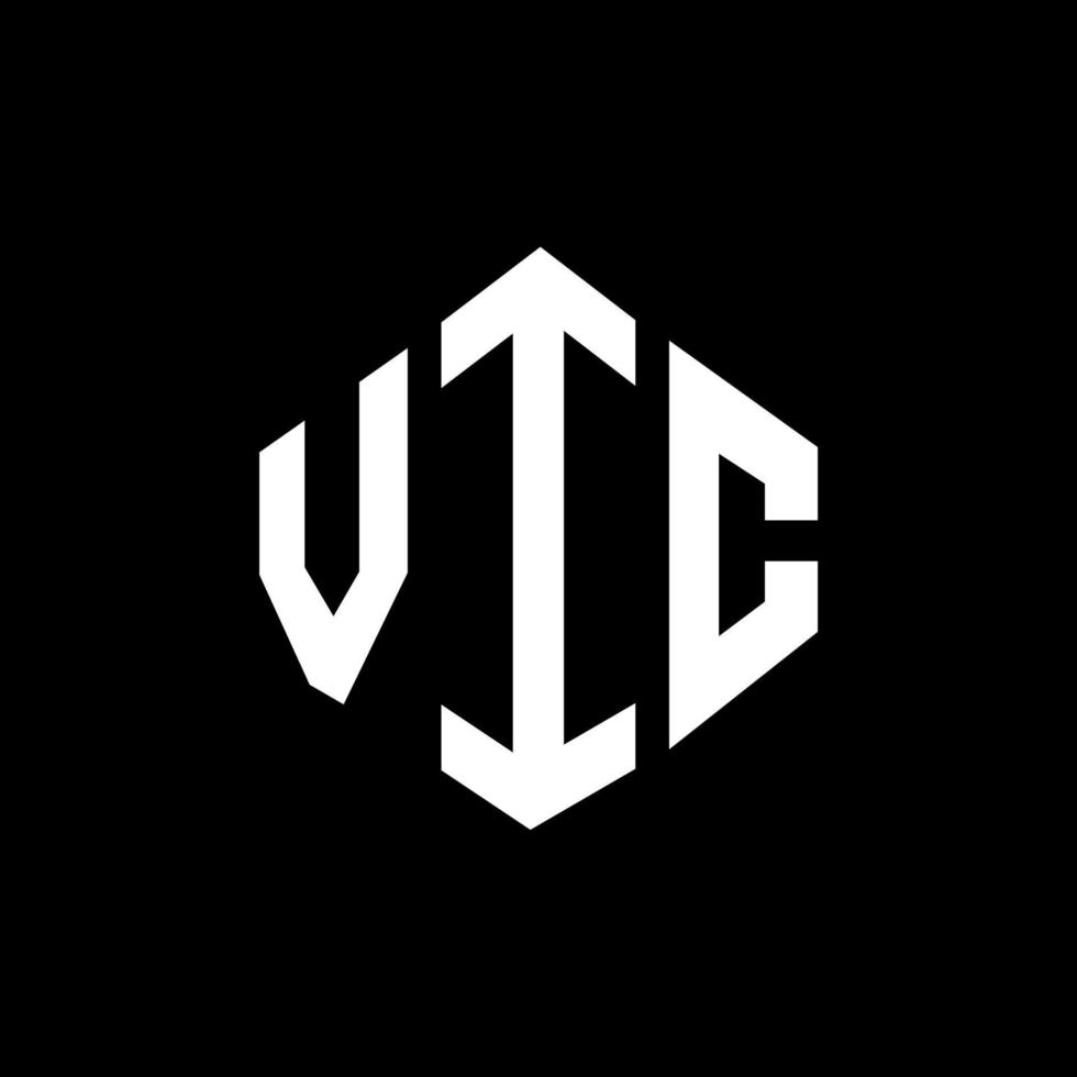 diseño de logotipo de letra vic con forma de polígono. diseño de logotipo en forma de cubo y polígono vic. vic hexágono vector logo plantilla colores blanco y negro. monograma vic, logotipo comercial e inmobiliario.