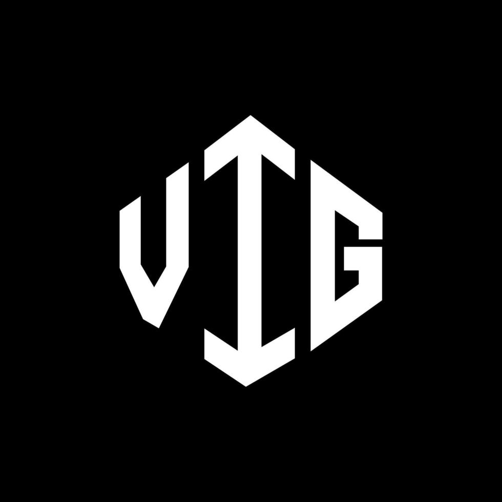 VIG letter logo design with polygon shape. VIG polygon and cube shape logo design. VIG hexagon vector logo template white and black colors. VIG monogram, business and real estate logo.