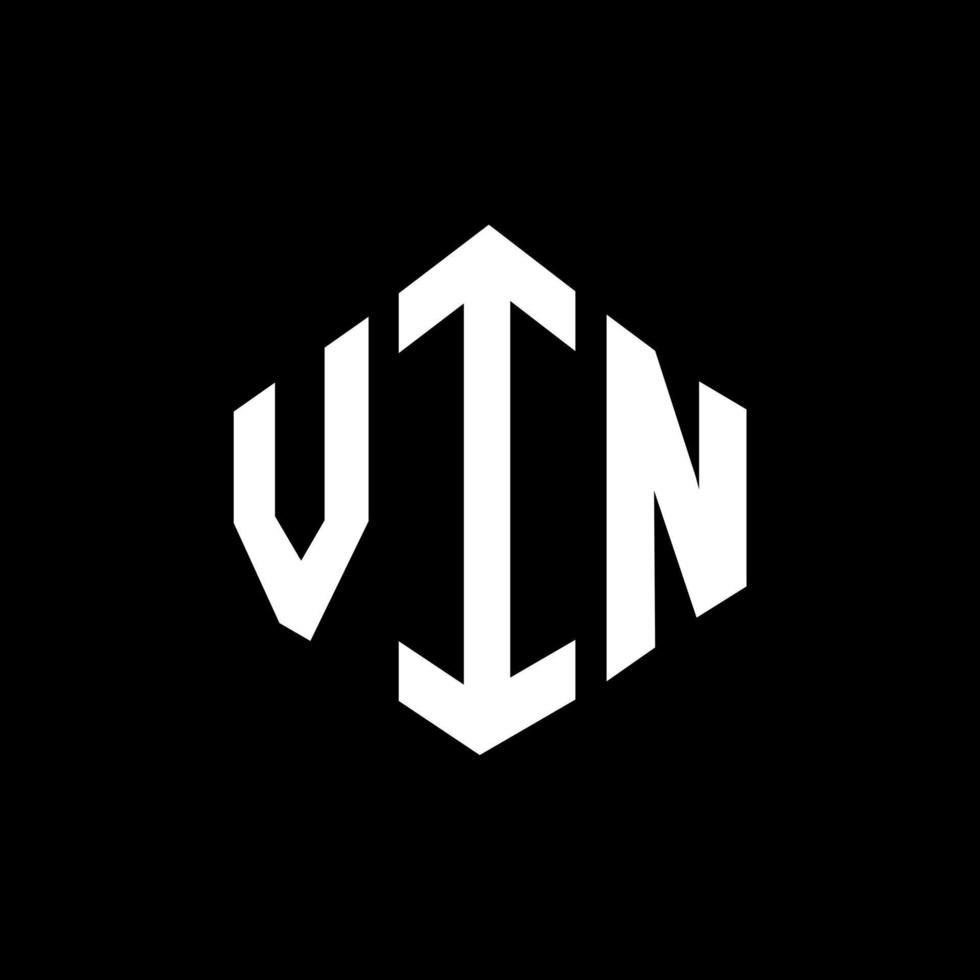VIN letter logo design with polygon shape. VIN polygon and cube shape logo design. VIN hexagon vector logo template white and black colors. VIN monogram, business and real estate logo.