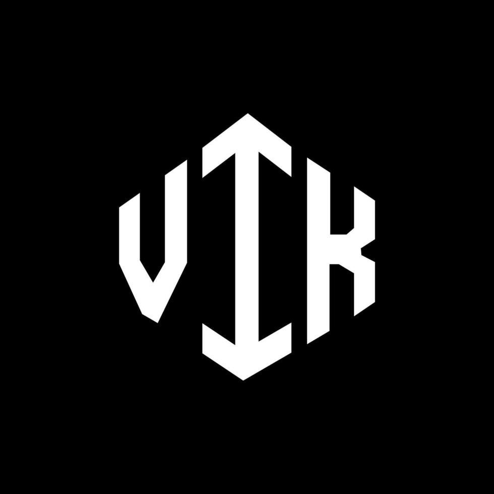 diseño de logotipo de letra vik con forma de polígono. vik polígono y diseño de logotipo en forma de cubo. vik hexágono vector logo plantilla colores blanco y negro. monograma vik, logotipo comercial y inmobiliario.