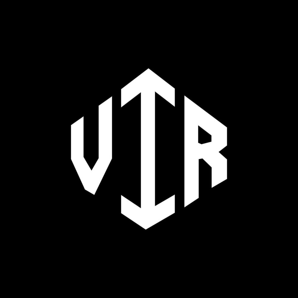 VIR letter logo design with polygon shape. VIR polygon and cube shape logo design. VIR hexagon vector logo template white and black colors. VIR monogram, business and real estate logo.