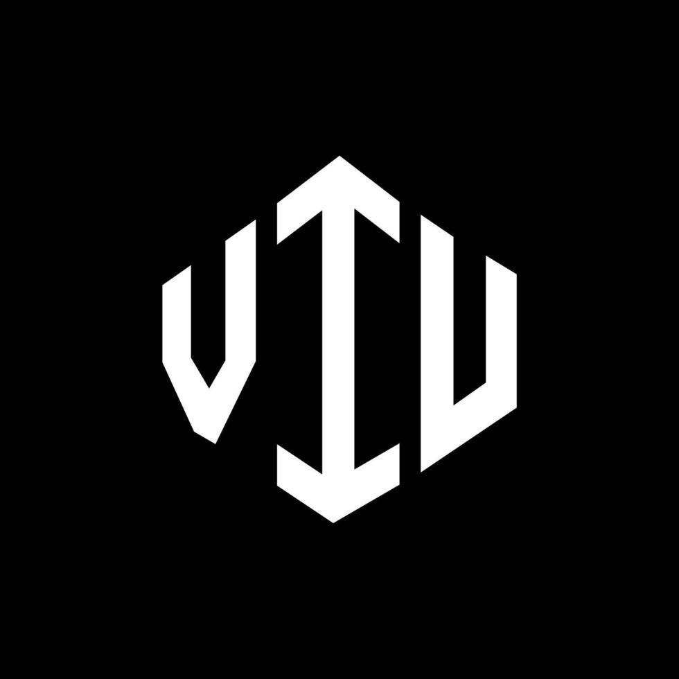 diseño de logotipo de letra viu con forma de polígono. viu polígono y diseño de logotipo en forma de cubo. viu hexágono vector logo plantilla colores blanco y negro. viu monograma, logotipo comercial e inmobiliario.