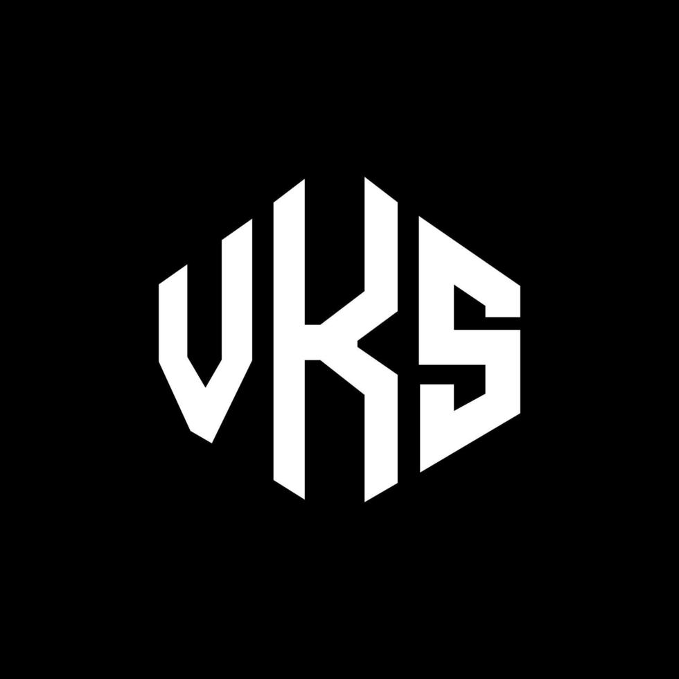 VKS letter logo design with polygon shape. VKS polygon and cube shape logo design. VKS hexagon vector logo template white and black colors. VKS monogram, business and real estate logo.