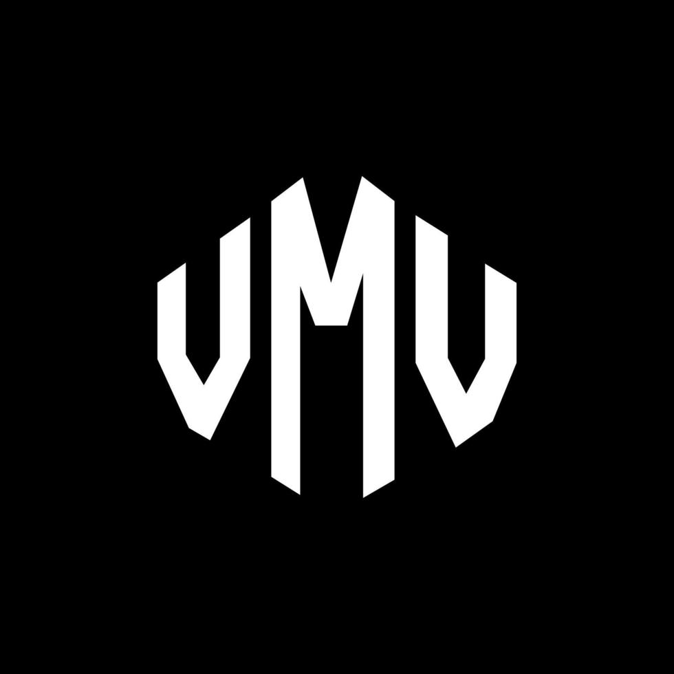 VMV letter logo design with polygon shape. VMV polygon and cube shape logo design. VMV hexagon vector logo template white and black colors. VMV monogram, business and real estate logo.