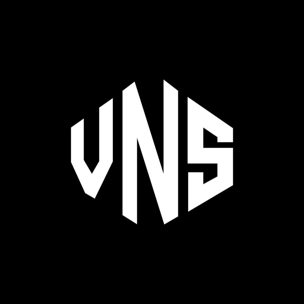 VNS letter logo design with polygon shape. VNS polygon and cube shape logo design. VNS hexagon vector logo template white and black colors. VNS monogram, business and real estate logo.