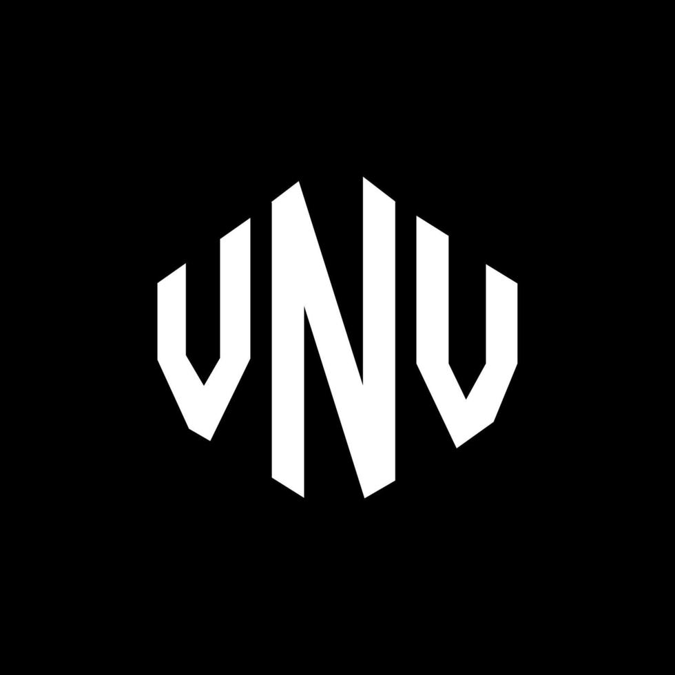 VNV letter logo design with polygon shape. VNV polygon and cube shape logo design. VNV hexagon vector logo template white and black colors. VNV monogram, business and real estate logo.