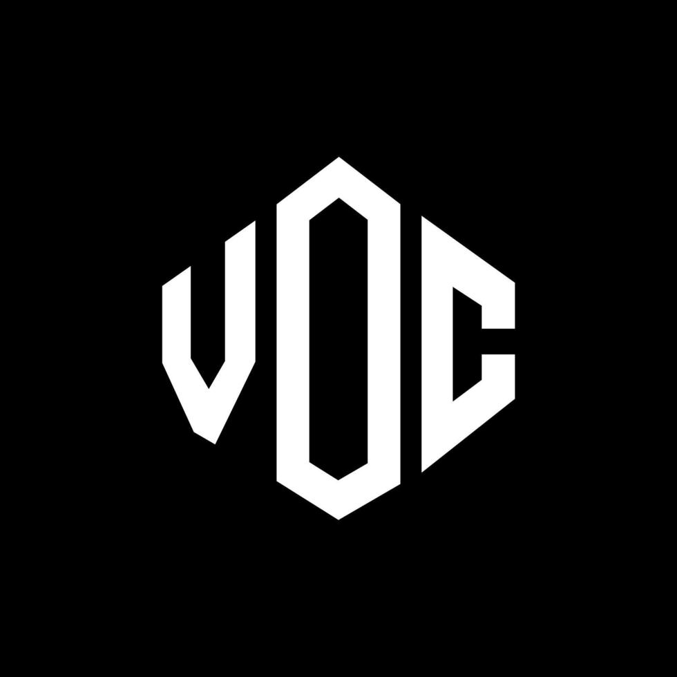 VOC letter logo design with polygon shape. VOC polygon and cube shape logo design. VOC hexagon vector logo template white and black colors. VOC monogram, business and real estate logo.