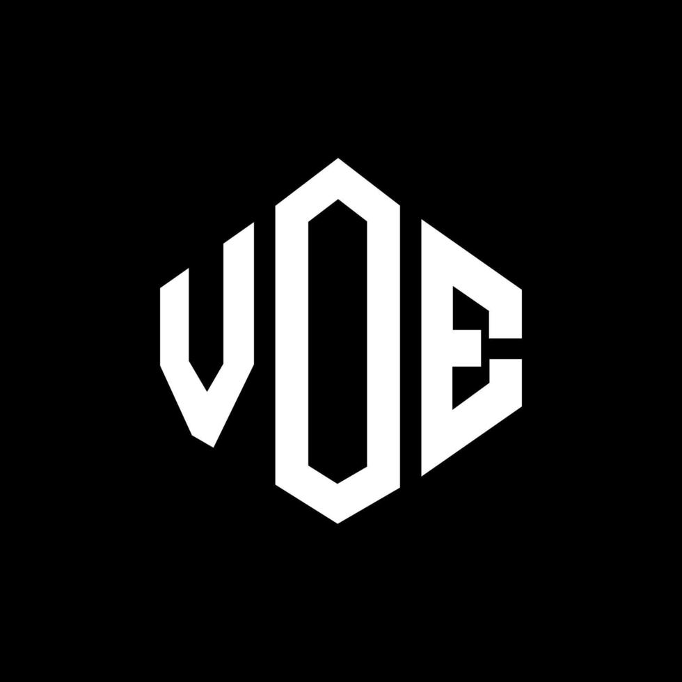 VOE letter logo design with polygon shape. VOE polygon and cube shape logo design. VOE hexagon vector logo template white and black colors. VOE monogram, business and real estate logo.