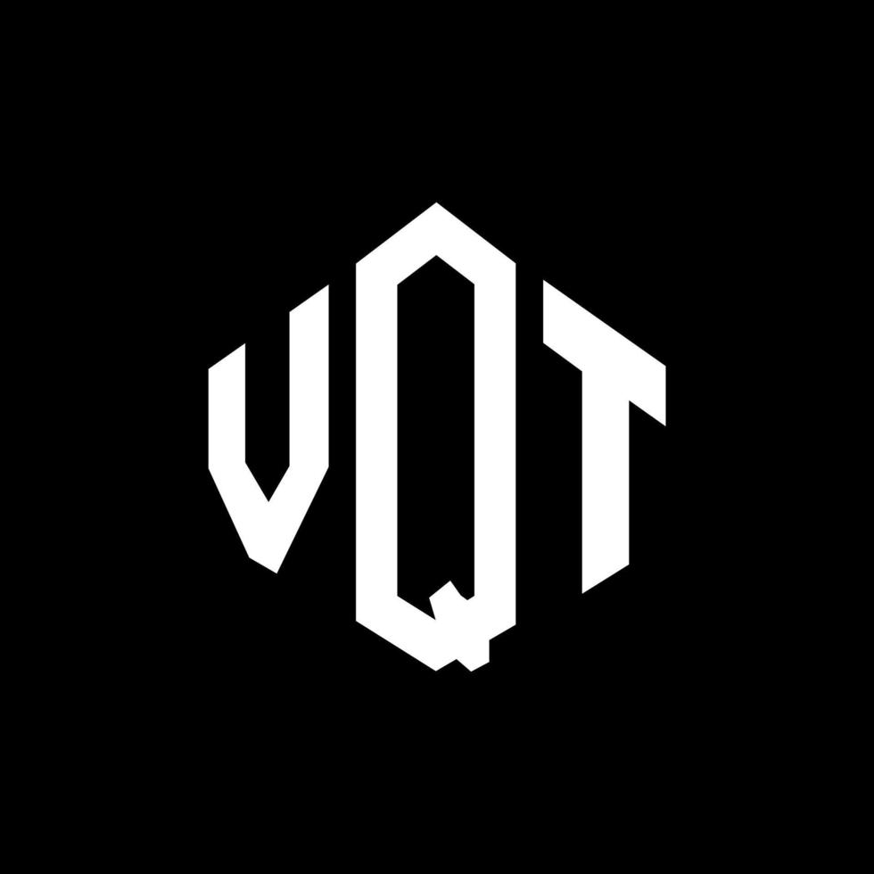 diseño de logotipo de letra vqt con forma de polígono. vqt polígono y diseño de logotipo en forma de cubo. plantilla de logotipo vectorial hexagonal vqt colores blanco y negro. monograma vqt, logotipo empresarial y inmobiliario. vector