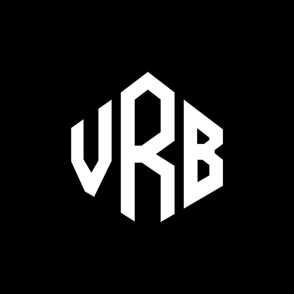 VRB letter logo design with polygon shape. VRB polygon and cube shape logo design. VRB hexagon vector logo template white and black colors. VRB monogram, business and real estate logo.