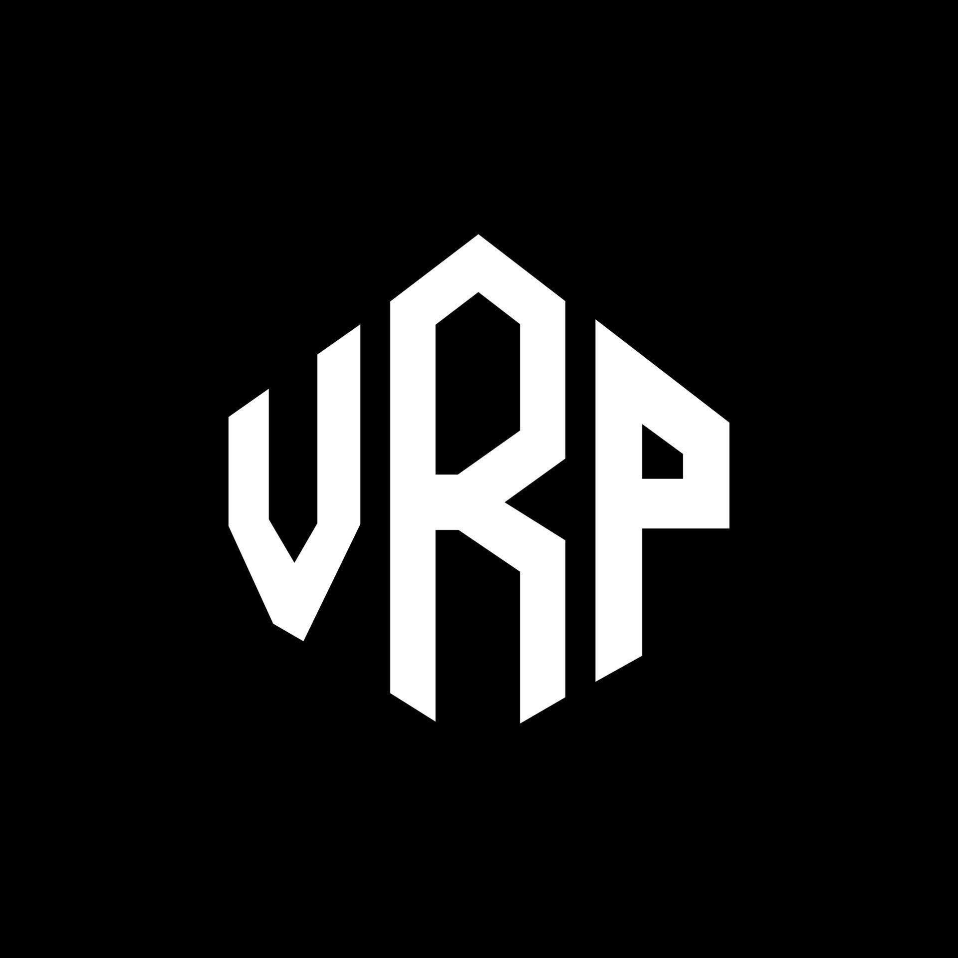 diseño de logotipo de letra vrp con forma de polígono. diseño de