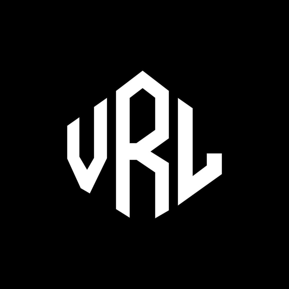 VRL letter logo design with polygon shape. VRL polygon and cube shape logo design. VRL hexagon vector logo template white and black colors. VRL monogram, business and real estate logo.