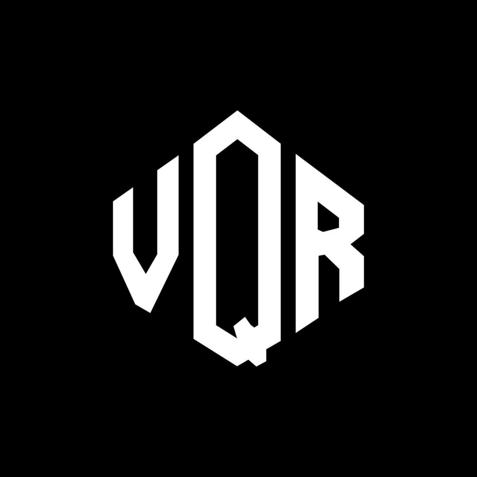 diseño de logotipo de letra vqr con forma de polígono. diseño de logotipo de forma de cubo y polígono vqr. plantilla de logotipo vectorial hexagonal vqr colores blanco y negro. Monograma vqr, logotipo comercial e inmobiliario. vector