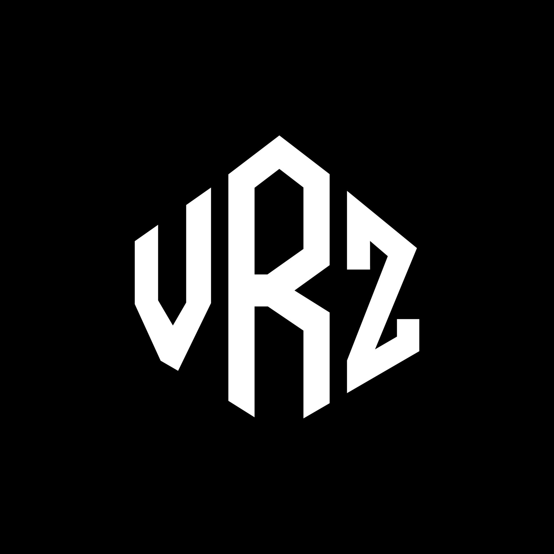 VRZ letter logo design with polygon shape. VRZ polygon and cube shape