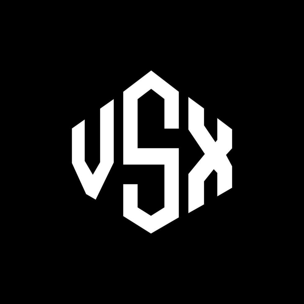 diseño de logotipo de letra vsx con forma de polígono. vsx polígono y diseño de logotipo en forma de cubo. vsx hexágono vector logo plantilla colores blanco y negro. Monograma vsx, logotipo comercial y inmobiliario.