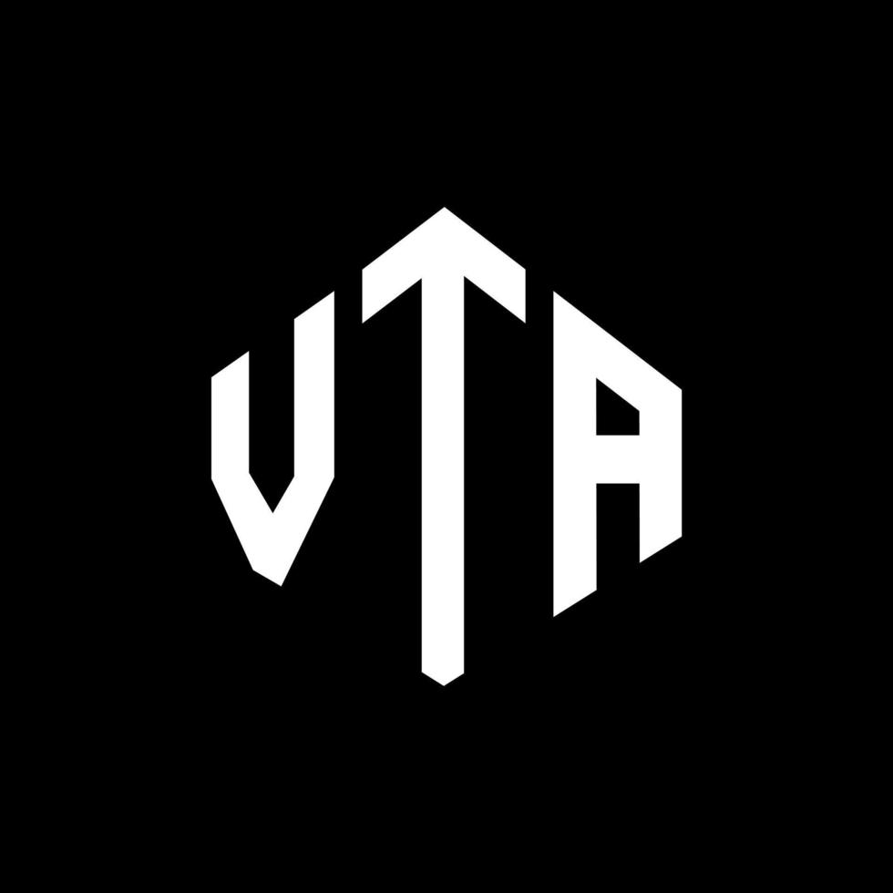 diseño de logotipo de letra vta con forma de polígono. vta polígono y diseño de logotipo en forma de cubo. vta hexágono vector logo plantilla colores blanco y negro. monograma vta, logotipo comercial e inmobiliario.