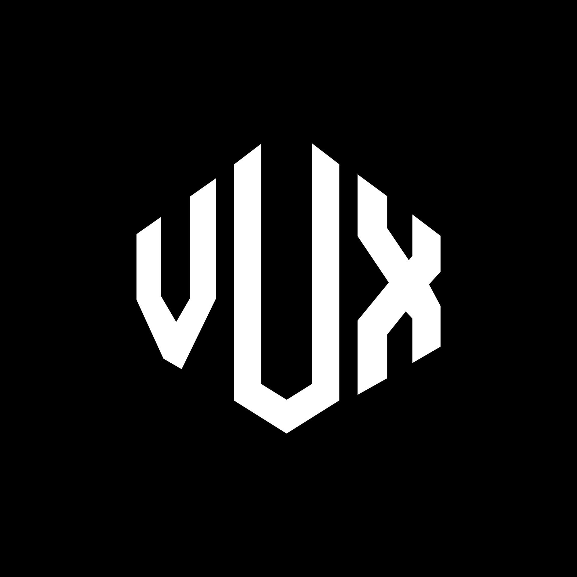 VUX letter logo design with polygon shape. VUX polygon and cube shape ...