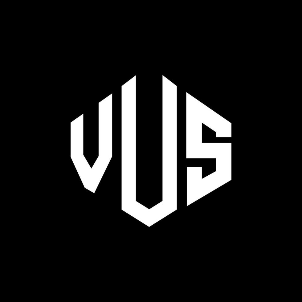 diseño de logotipo de letra vus con forma de polígono. vus polígono y diseño de logotipo en forma de cubo. Vus hexágono vector logo plantilla colores blanco y negro. vus monograma, logotipo comercial e inmobiliario.