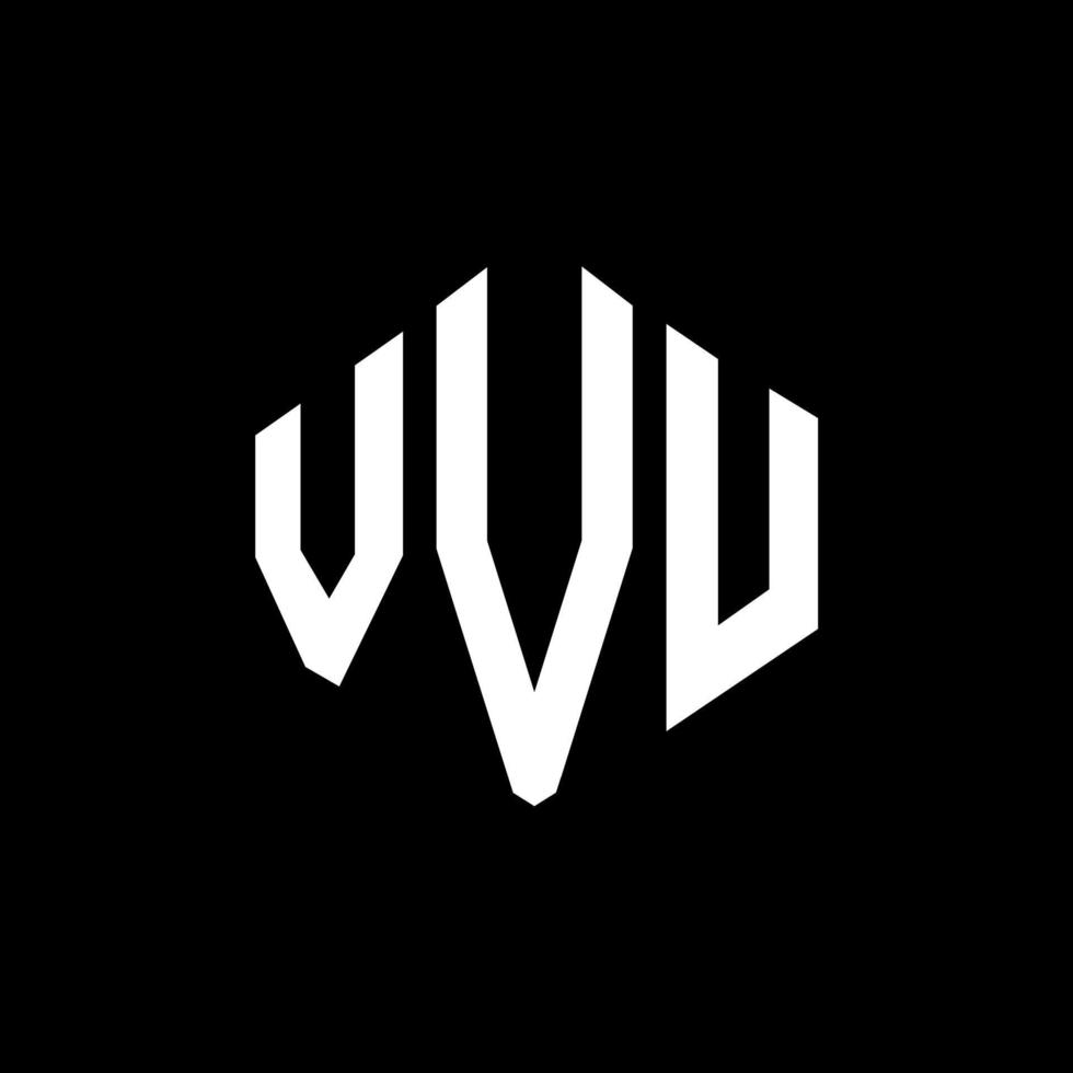 VVU letter logo design with polygon shape. VVU polygon and cube shape logo design. VVU hexagon vector logo template white and black colors. VVU monogram, business and real estate logo.