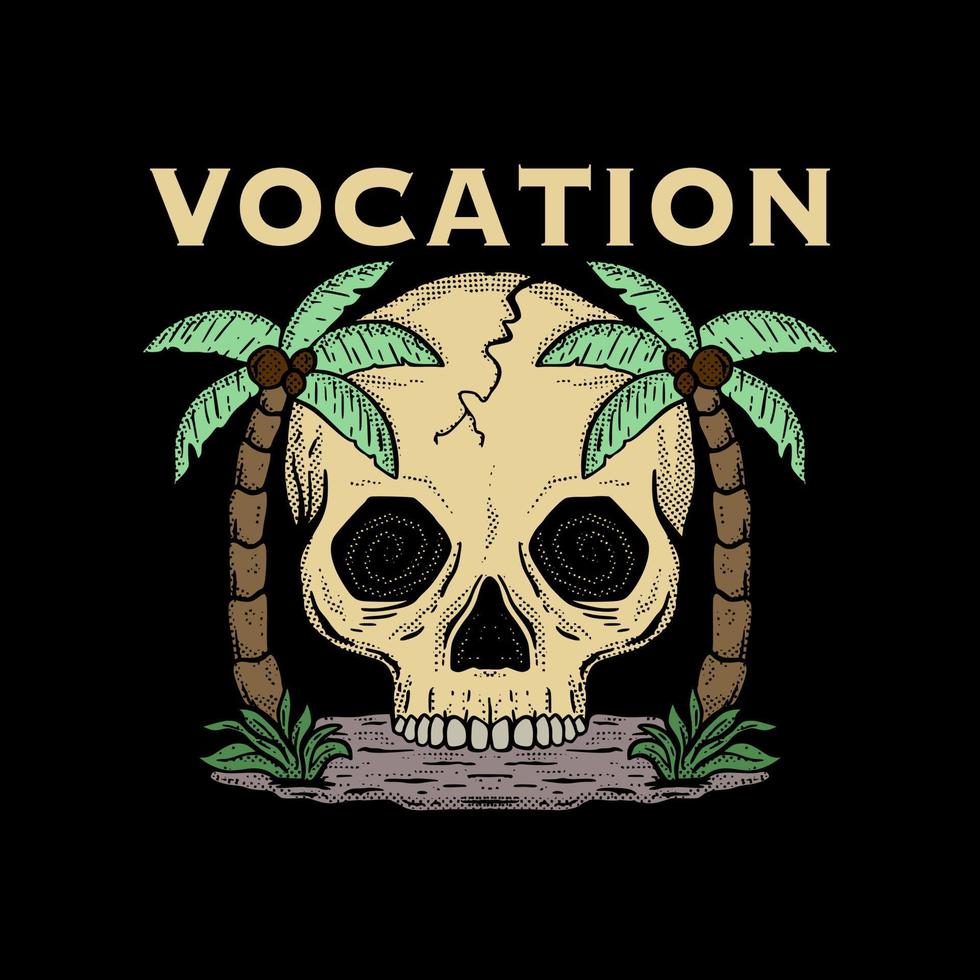 hand drawn skull vocation illustration for tshirt jacket hoodie can be used for stickers etc vector