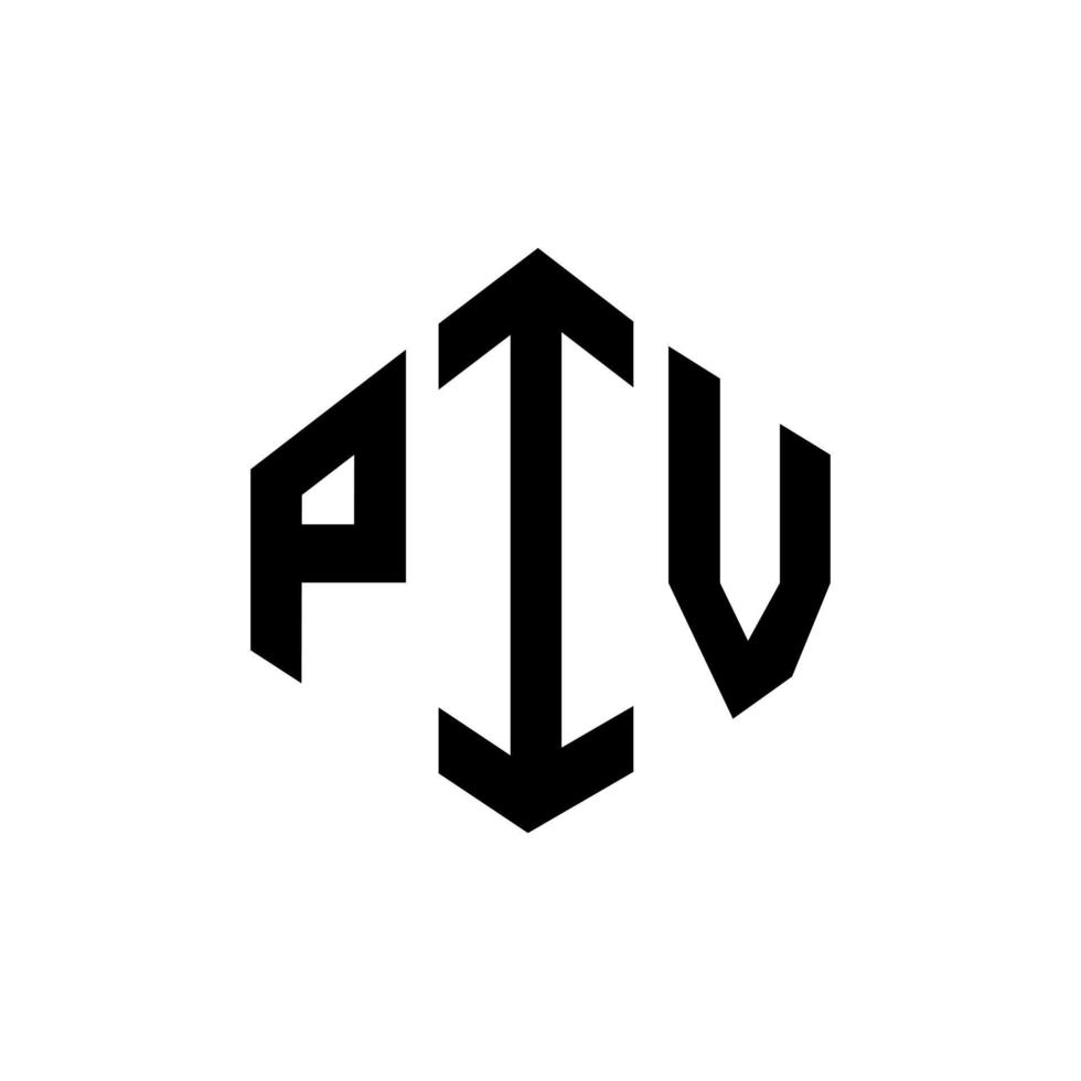 diseño de logotipo de letra piv con forma de polígono. polígono piv y diseño de logotipo en forma de cubo. piv hexágono vector logo plantilla colores blanco y negro. monograma piv, logotipo empresarial y inmobiliario.
