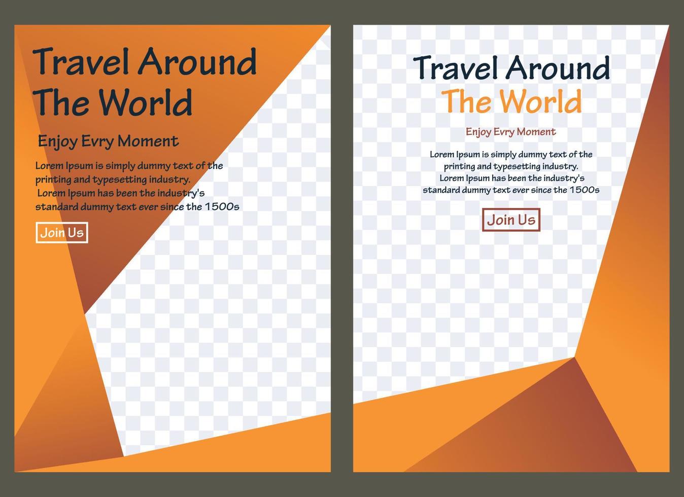 travel around the world, flayer banner template vector