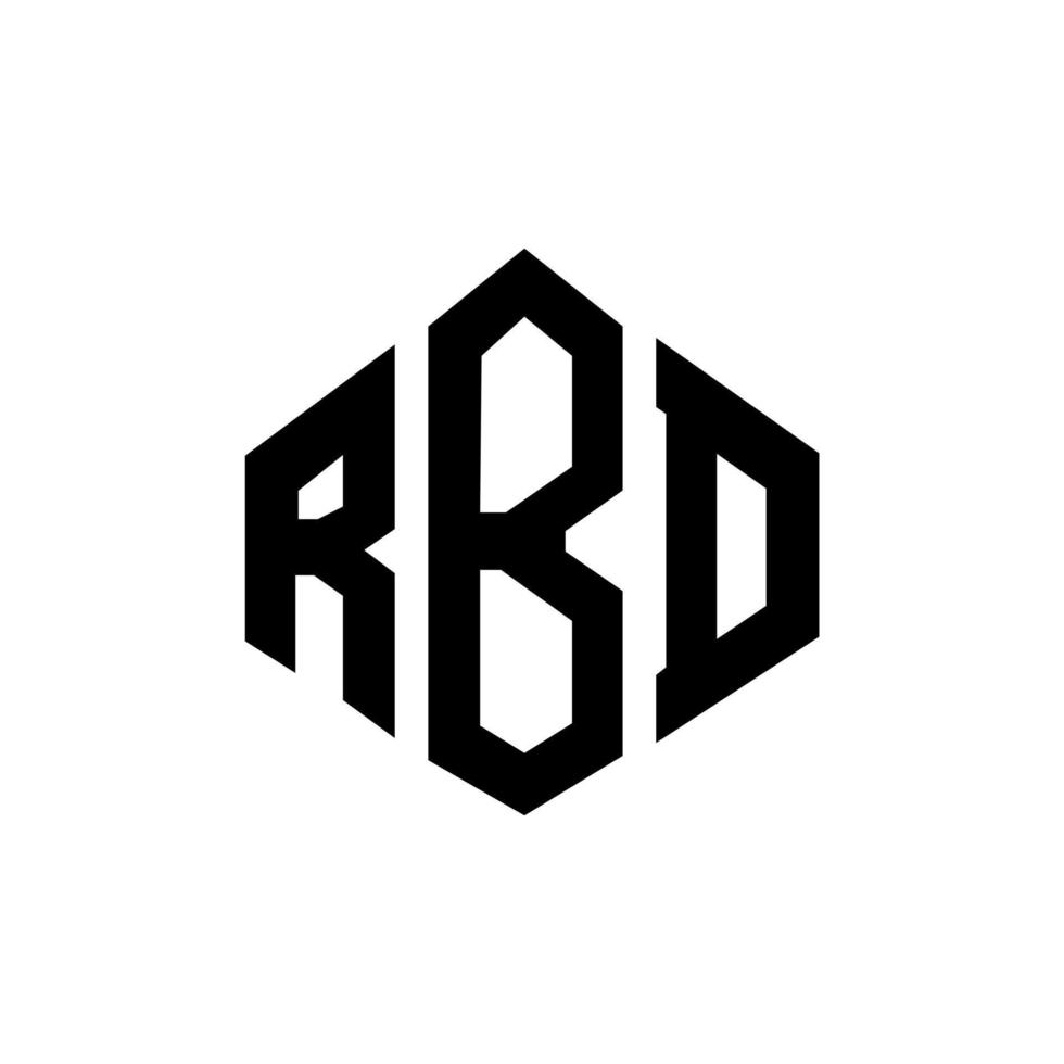 RBD letter logo design with polygon shape. RBD polygon and cube shape logo design. RBD hexagon vector logo template white and black colors. RBD monogram, business and real estate logo.