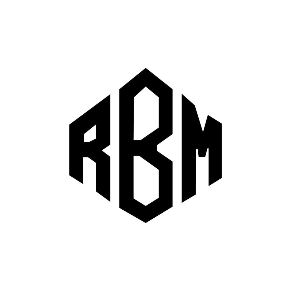 RBM letter logo design with polygon shape. RBM polygon and cube shape logo design. RBM hexagon vector logo template white and black colors. RBM monogram, business and real estate logo.