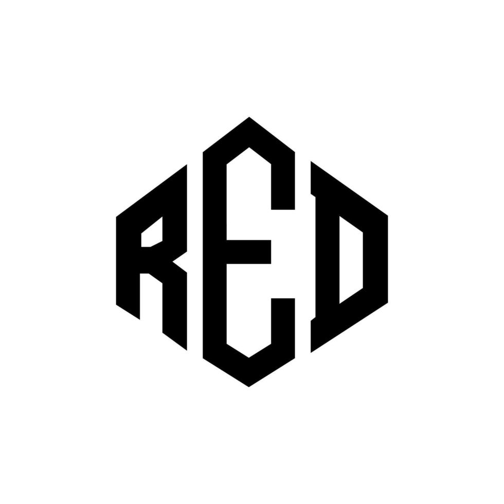 diseño de logotipo de letra roja con forma de polígono. diseño de logotipo en forma de cubo y polígono rojo. plantilla de logotipo de vector de hexágono rojo colores blanco y negro. monograma rojo, logo comercial e inmobiliario.