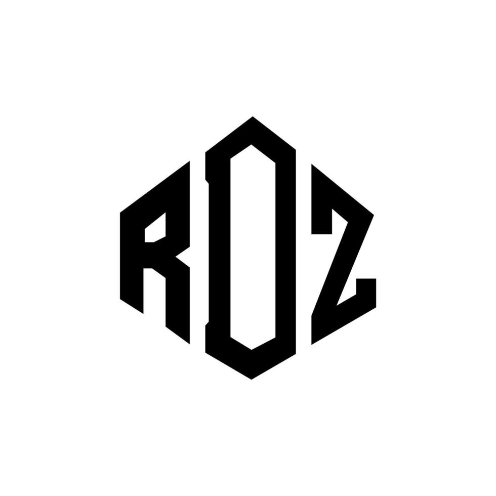 diseño de logotipo de letra rdz con forma de polígono. diseño de logotipo en forma de cubo y polígono rdz. rdz hexágono vector logo plantilla colores blanco y negro. monograma rdz, logotipo empresarial y inmobiliario.