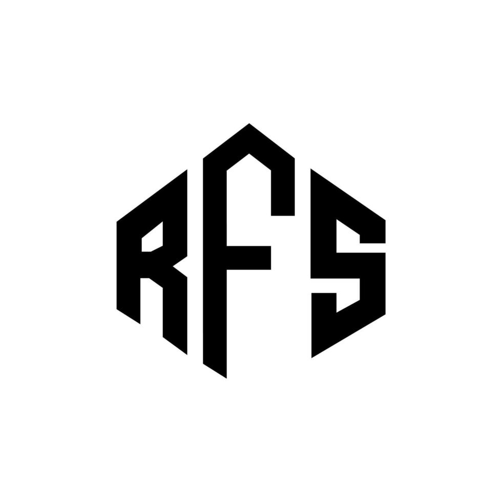 diseño de logotipo de letra rfs con forma de polígono. diseño de logotipo de forma de cubo y polígono rfs. rfs hexágono vector logo plantilla colores blanco y negro. monograma rfs, logotipo empresarial y inmobiliario.