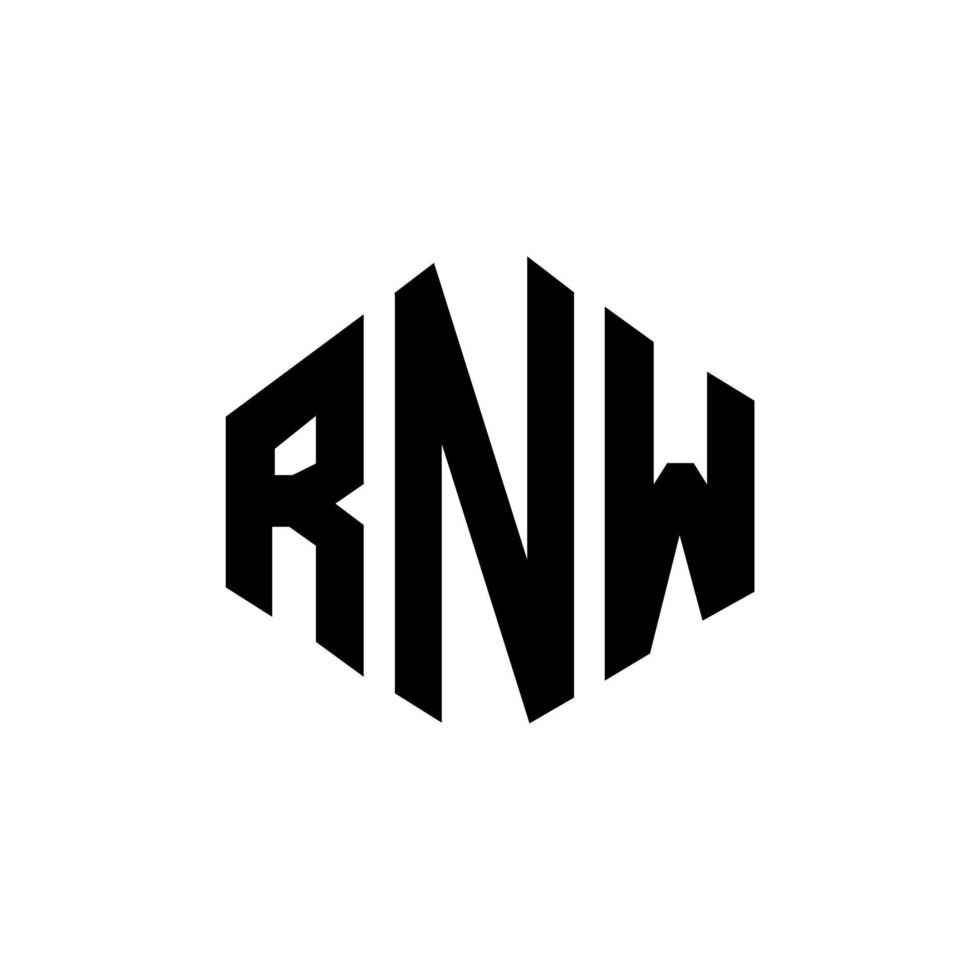 RNW letter logo design with polygon shape. RNW polygon and cube shape ...